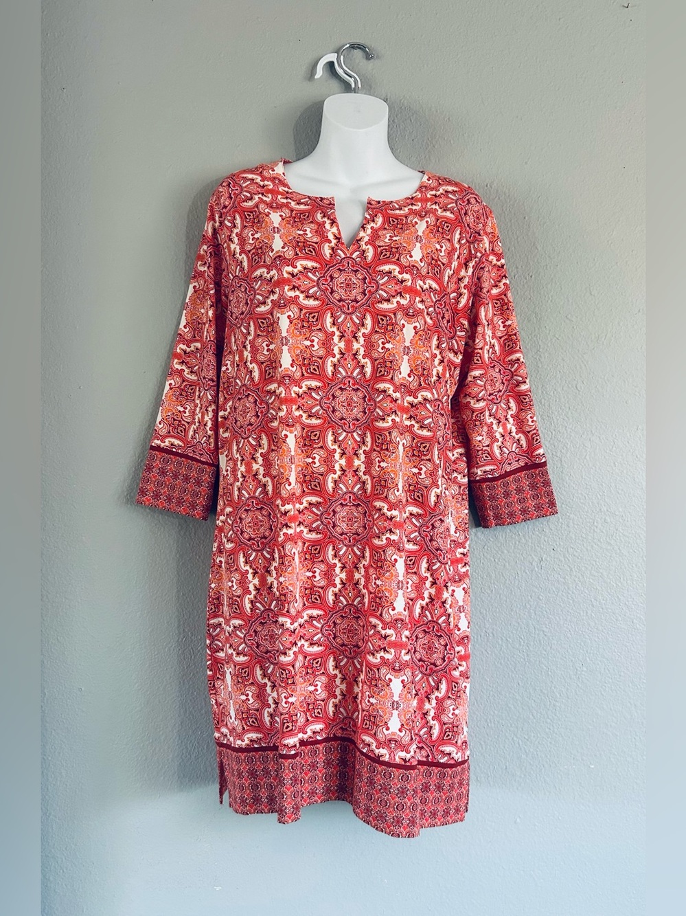 Coolibar Womens UPF 50+ Paisley Sun Dress Multicolor Bamboo Blend Large Travel